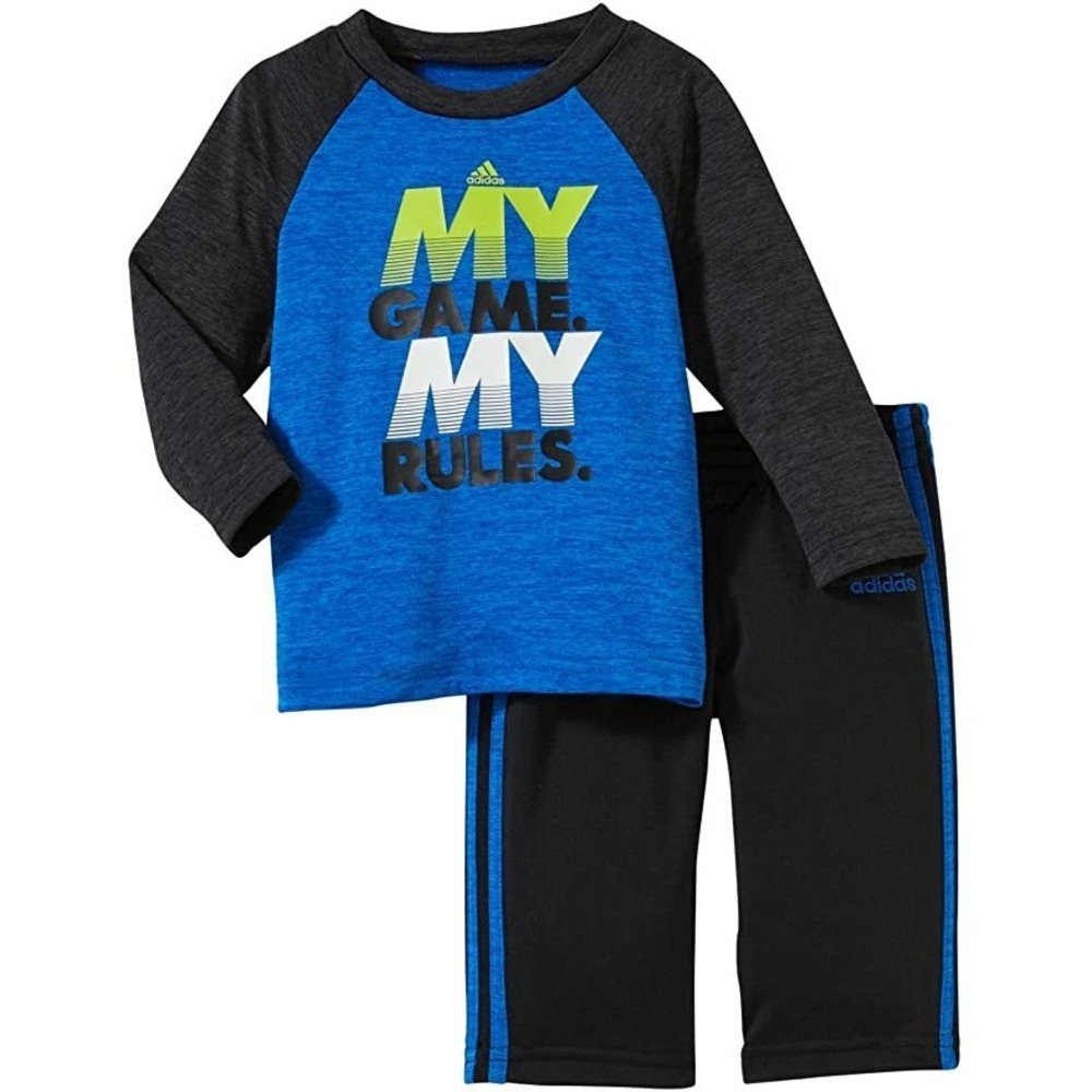 Adidas My Game Baby Outfit Shirt and‎ Pants Set Blue Size 3 Months New with Tags